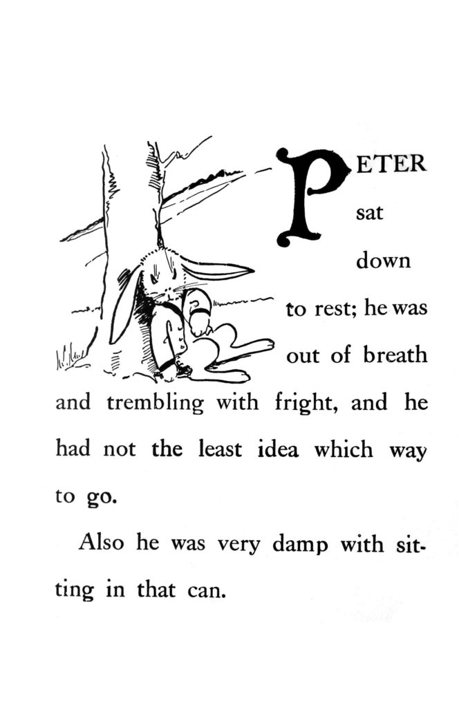 historical copy of Peter Rabbit digitally cleaned