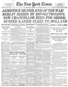 page of the New York Times from 1918