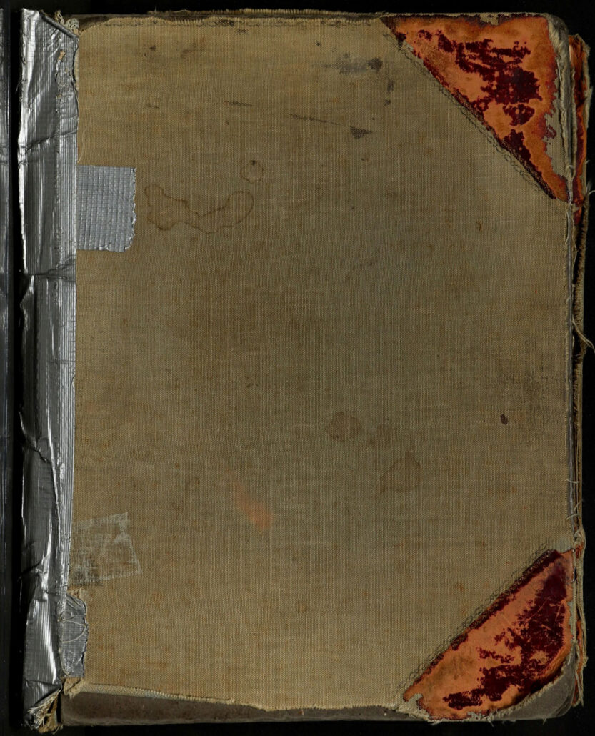 dilapidated record book