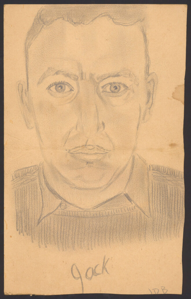 WWII POW hand drawn portrait