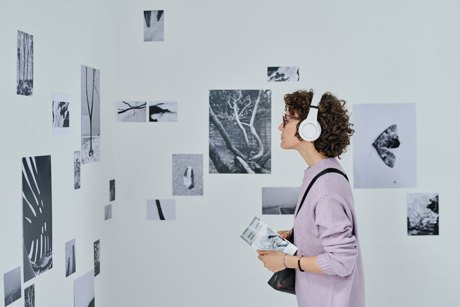 woman at photo gallery