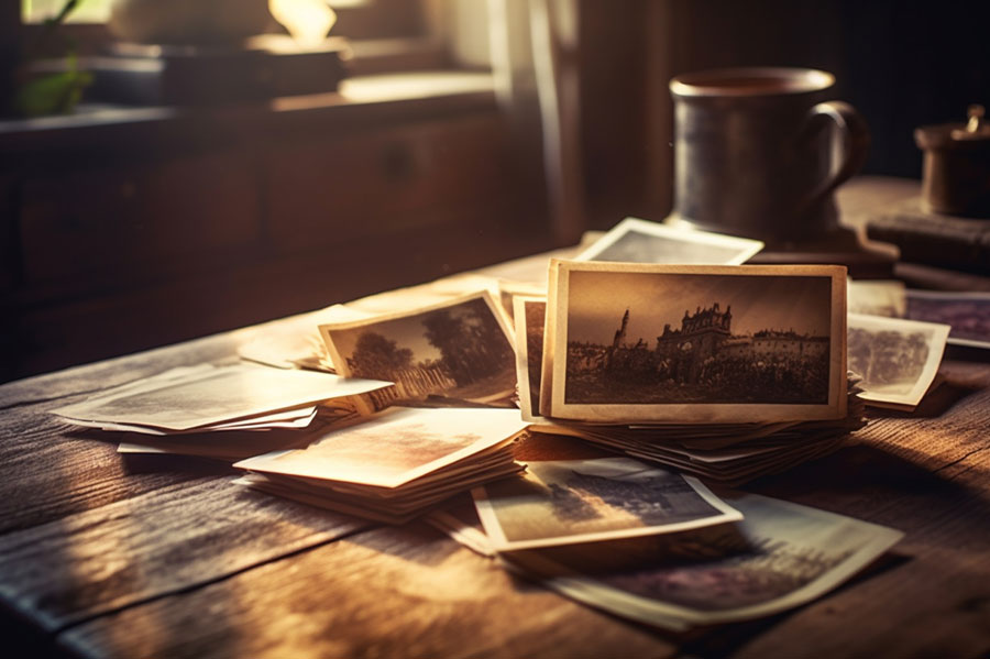 Old Photographs on a Table