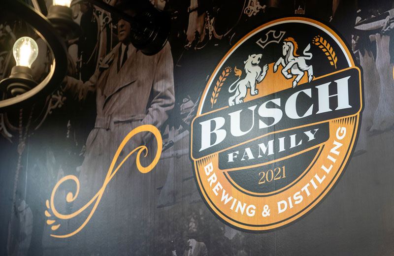 Interior mural at Busch Family Brewing & Distilling