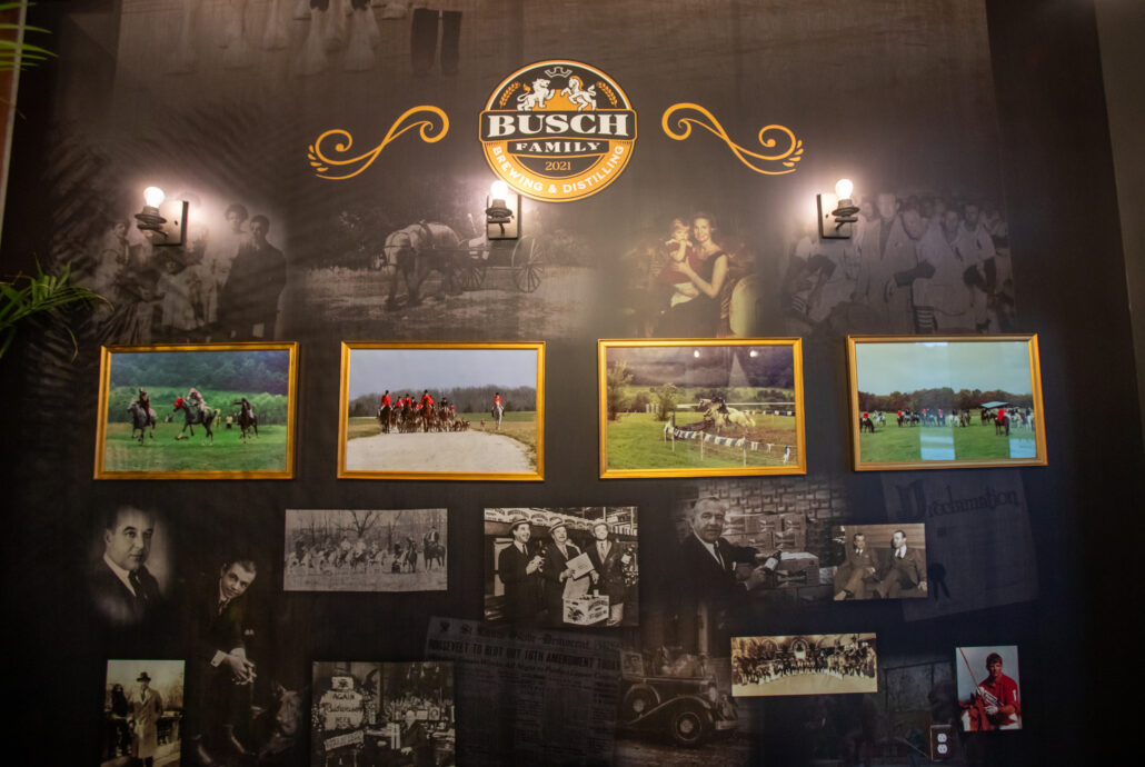 Feature wall at Busch Family Brewing & Distilling