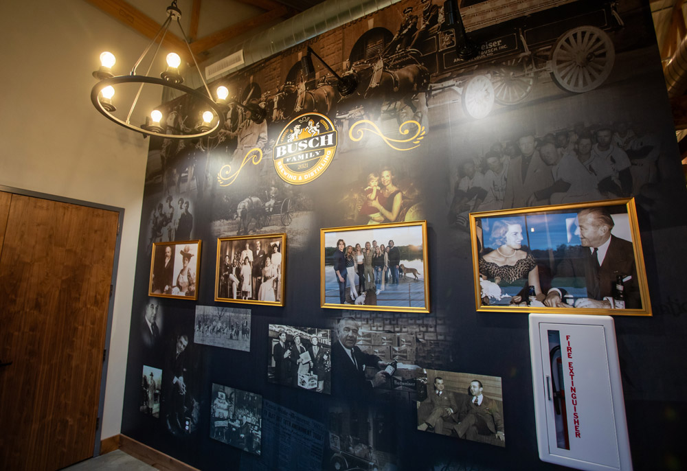 Display at Busch Family Brewing & Distilling