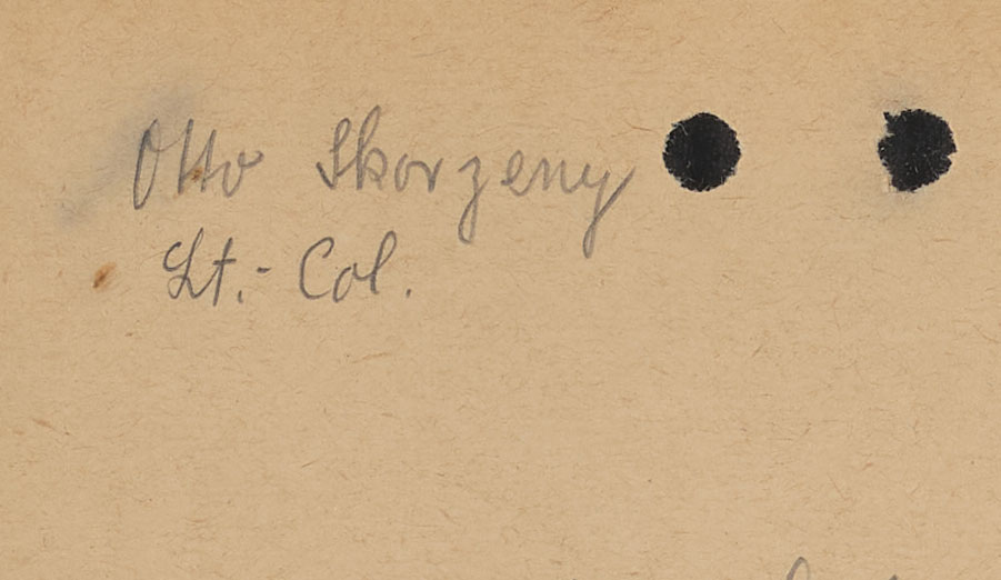 Handwritten note by Otto Skorzeny